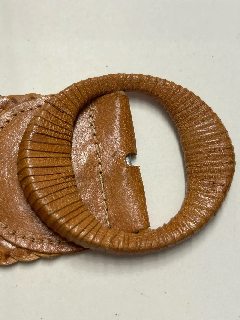 Vintage Talbots Wide Woven Genuine Leather Belt M